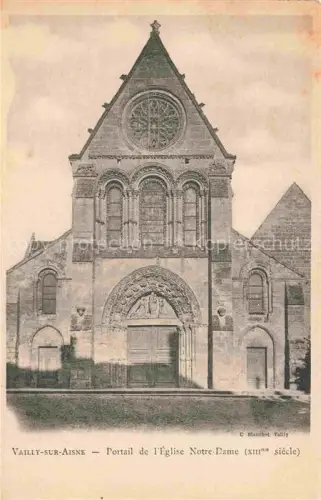AK / Ansichtskarte Vailly-sur-Aisne Soissons 02 Aisne Portail de l'Eglise Notre Dame