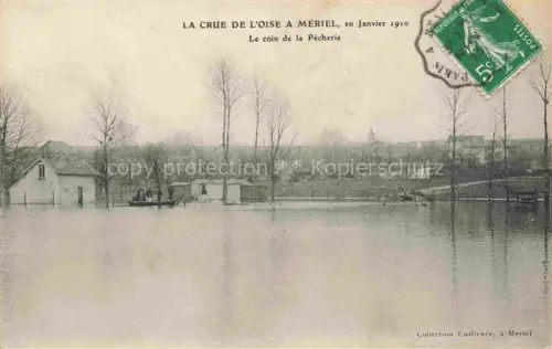 AK / Ansichtskarte Meriel Pontoise 95 Val-d Oise La crue de l'Oise en Janvier 1910 Coin de la Pêcherie