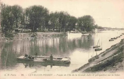 AK / Ansichtskarte LEVALLOIS-PERRET 92 Hauts-de-Seine Pointe de l'Ile de la Grande Jatte et perspective sur la Seine