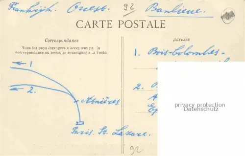 AK / Ansichtskarte ASNIERES  92-SUR SEINE Hauts-de-Seine Les deux ponts du chemin de fer