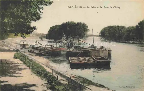 AK / Ansichtskarte ASNIERES  92-SUR SEINE Hauts-de-Seine La Seine et le Pont de Clichy