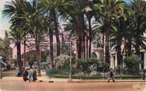 AK / Ansichtskarte BONE Annaba Constantine Algerie La statue de Bertagna et le Cours 