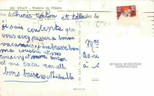 AK / Ansichtskarte ORAN Algerie Theatre de l'Opera 