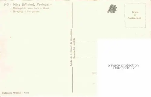 AK / Ansichtskarte Nine Minho PT Litho Wein Bringing in the grapes  