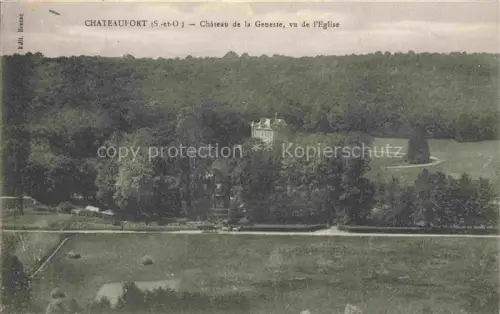 AK / Ansichtskarte Chateaufort  Versailles 78 Yvelines Chateau de la Geneste Vue de l'Eglise