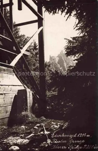 AK / Ansichtskarte Ederkanzel 1208m Mittenwald Bayern Tiroler Grenze Vierer Spitze