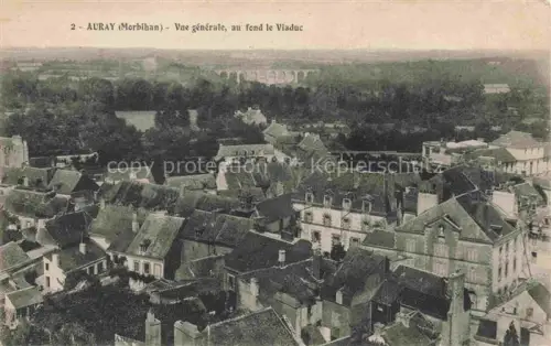 AK / Ansichtskarte Auray Lorient 56 Morbihan Vue generale au fond le Viaduc