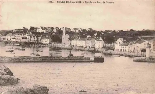 AK / Ansichtskarte Belle-Isle-en-Mer Guingamp 22 Cotes-d Armor Entree du Port de Sauzon
