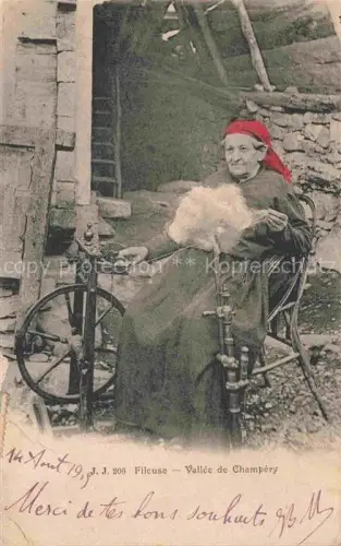 AK / Ansichtskarte Champery VS Fileuse Valle de Champery