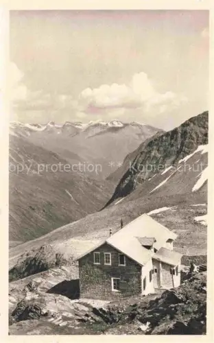 AK / Ansichtskarte Badenerhuette 2603m Matrei Osttirol AT Berghaus Blick gegen Schobergruppe