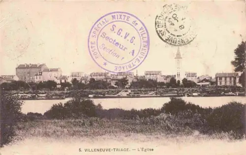AK / Ansichtskarte Triage Villeneuve-St-Georges CRETEIL 94 Val-de-Marne Vue générale et l'église Feldpost