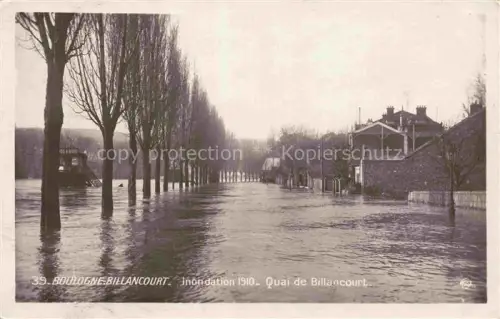 AK / Ansichtskarte BOULOGNE-BILLANCOURT BOULOGNE-SUR-SEINE 92 Inondation 1910 Quai de Billancourt