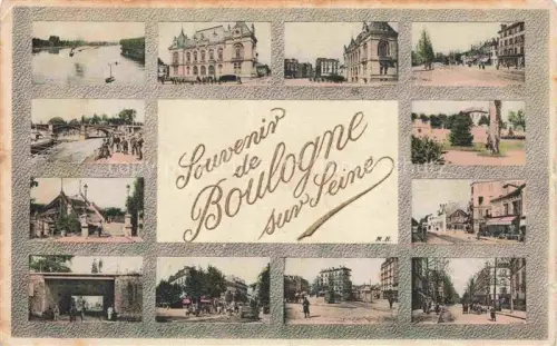 AK / Ansichtskarte BOULOGNE-SUR-SEINE BOULOGNE-BILLANCOURT 92 Souvenir de la ville vues d'ensemble