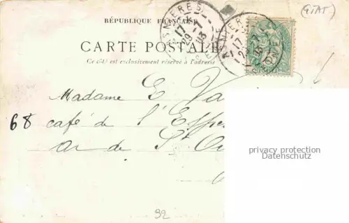 AK / Ansichtskarte BECON-LES-BRUYERES Nanterre 92 Hauts-de-Seine La Gare et la Place