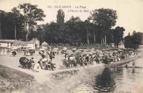 AK / Ansichtskarte Isle-Adam Pontoise 95 Val-d Oise La plage à l'heure du bain