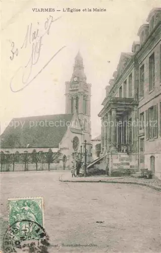 AK / Ansichtskarte Viarmes Sarcelles 95 Val-d Oise Eglise et la Mairie