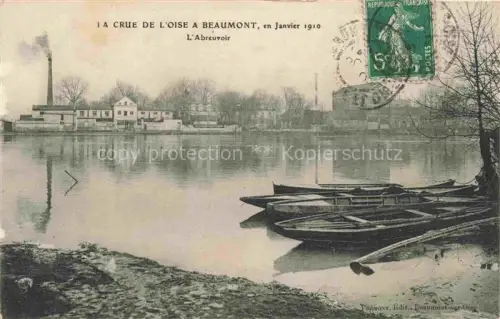 AK / Ansichtskarte Beaumont-sur-Oise PONTOISE 95 Val-d Oise La crue de l'Oise Inondation Janvier 1910 l'abreuvoir