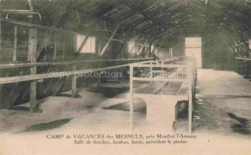 AK / Ansichtskarte Montfort-l Amaury Rambouillet 78 Yvelins Camp de Vacances des Mesnuls Salle de douches lavabos lavoir précédent la piscine