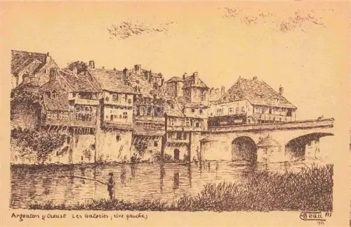 AK / Ansichtskarte Argenton -sur-Creuse Chateauroux 36 Indre Les Galeries Rive gauche le Pont 