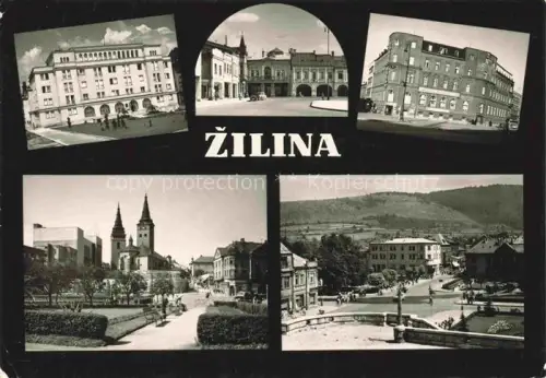 AK / Ansichtskarte ZILINA Zsolna Zilina Sillein Silein SK Kirche Zentrum Einkaufshaeuser 