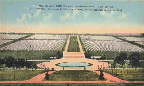AK / Ansichtskarte Meuse-Argonne Cemetery VERDUN 55 Meuse Vue generale tombes