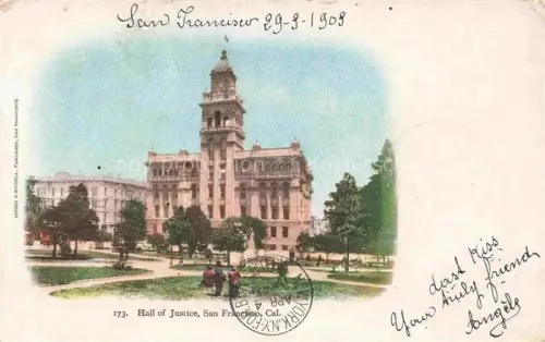 AK / Ansichtskarte SAN FRANCISCO California USA Hall of Justice 