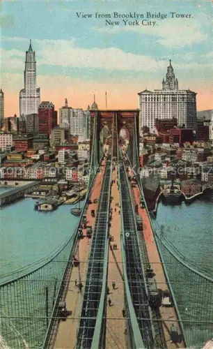 AK / Ansichtskarte NEW YORK City USA View from Brooklyn Bridge Tower