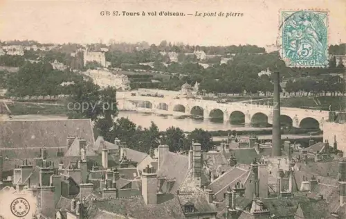 AK / Ansichtskarte TOURS 37 Indre-et-Loire a vol d'oiseau Le pont de pierre