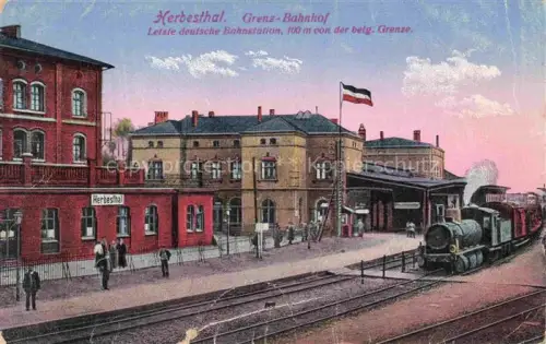 AK / Ansichtskarte Herbesthal Belgie Grenz Bahnhof Letzte deutsche Bahnstation vor der belg Grenze Feldpost