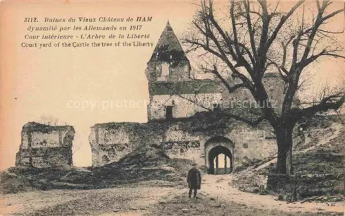 AK / Ansichtskarte Ham  PERONNE 80 Somme Ruines du Vieux Chateau dynamite par les Allemands en 1917