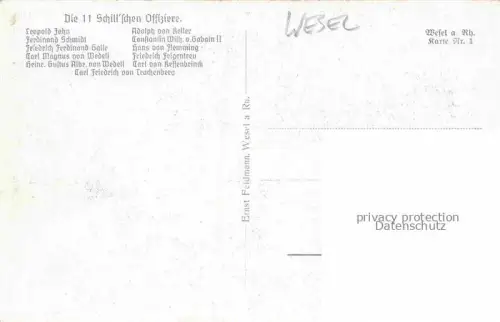 AK / Ansichtskarte WESEL  Rhein Die Verkuendigung des Todesurteils an die 11 Schill'schen Offiziere in Wesel 1809