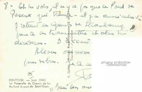 AK / Ansichtskarte PONTOISE 95 Val-d Oise La passerelle du chemin de fer au fond le pont de Saint Ouen