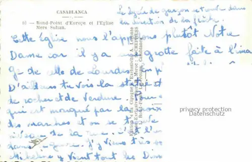 AK / Ansichtskarte CASABLANCA Maroc Rond Point d'Europe Eglise Mers Sultan 