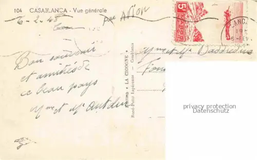 AK / Ansichtskarte CASABLANCA Maroc Vue Generale le Port Hafen