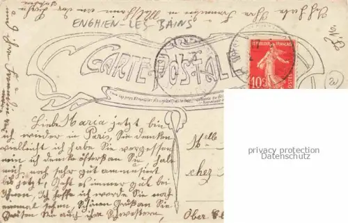 AK / Ansichtskarte Enghien-les-Bains SARCELLES 95 Val-d Oise Une pensée de la ville vues d'ensemble des fleurs Kuenstlerkarte