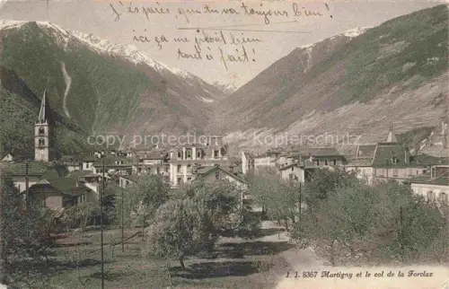 AK / Ansichtskarte MARTIGNY  Martinaco VS Vue générale et l'église Col de la Forclaz Alpes