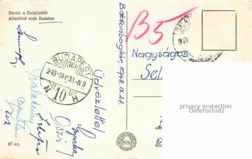 AK / Ansichtskarte Balatonboglar HU Bucsú a Balatontól Abschied vom Balaton