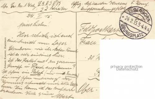 AK / Ansichtskarte Elsenborn Belgie Teilansicht Hauptstrasse Feldpost