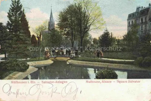 AK / Ansichtskarte MULHOUSE Muehlhausen 68 Haut-Rhin Salvator-Anlagen Kirche Square Eglise