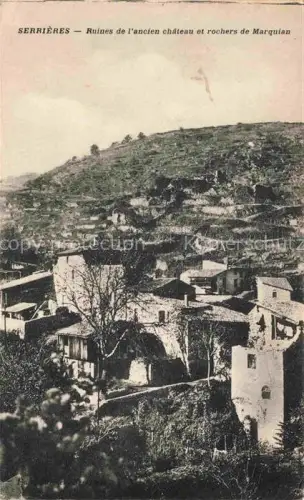 AK / Ansichtskarte Serrieres 07 Ardeche Ruines de l'ancien chateau et rochers de Marquian