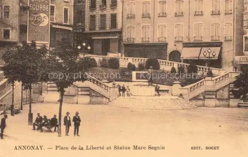 AK / Ansichtskarte Annonay Tournon 07 Ardeche Place de la Liberte et Statue Marc Seguin