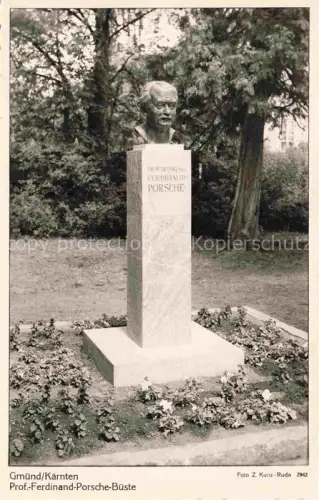 AK / Ansichtskarte Gmuend Kaernten AT Prof Ferdinand Porsche Bueste