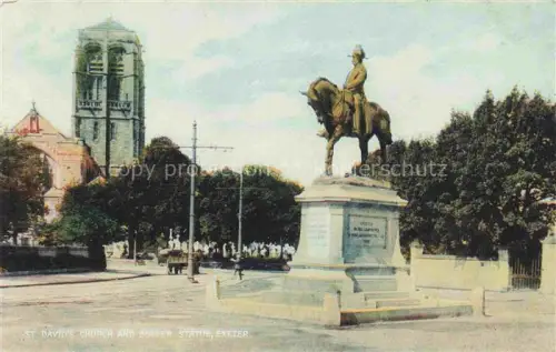 AK / Ansichtskarte Exeter  UK St Davids Church and Buller Statue