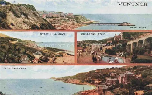 AK / Ansichtskarte Ventnor IOW Isle of Wight UK Panorama Steep Hill Cove Childrens Pond From East Cliff