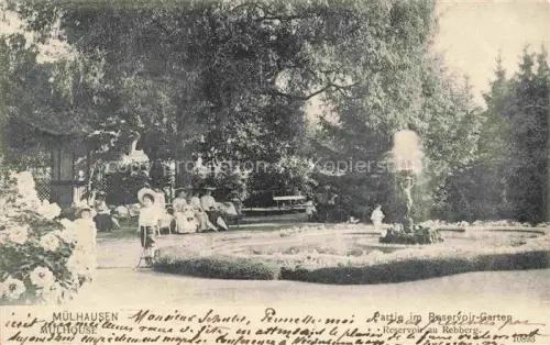 AK / Ansichtskarte Muelhausen Elsass Partie im Reservoir-Garten Réservoir au Rebberg