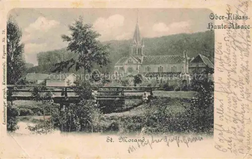 AK / Ansichtskarte St-Morand Saint-Morand Rammersmatt Thann 68 Haut-Rhin Vue d'ensemble et l'église Pont