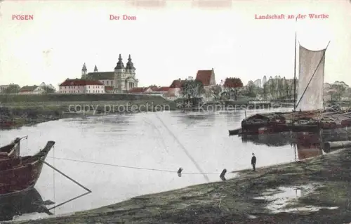 AK / Ansichtskarte POZNAN Posen PL Panorama Blick ueber die Warthe zum Dom