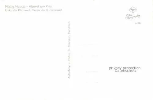 AK / Ansichtskarte Hallig Hooge Abend am Priel Kirchwarf Backenswarf