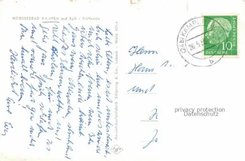 AK / Ansichtskarte Kampen  Sylt Am Kliffende
