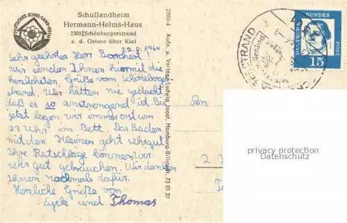 AK / Ansichtskarte Schoenbergerstrand Ostseebad PLoeN Schleswig-Holstein Hermann Helms-Haus Schullandheim